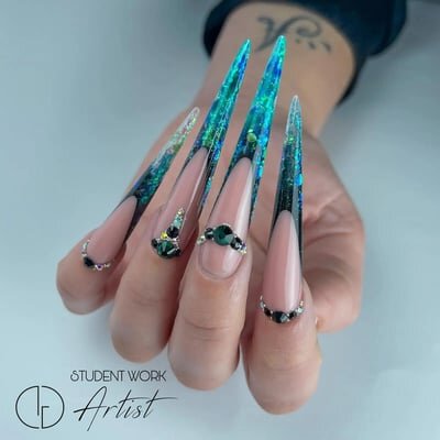 stiletto nails blu